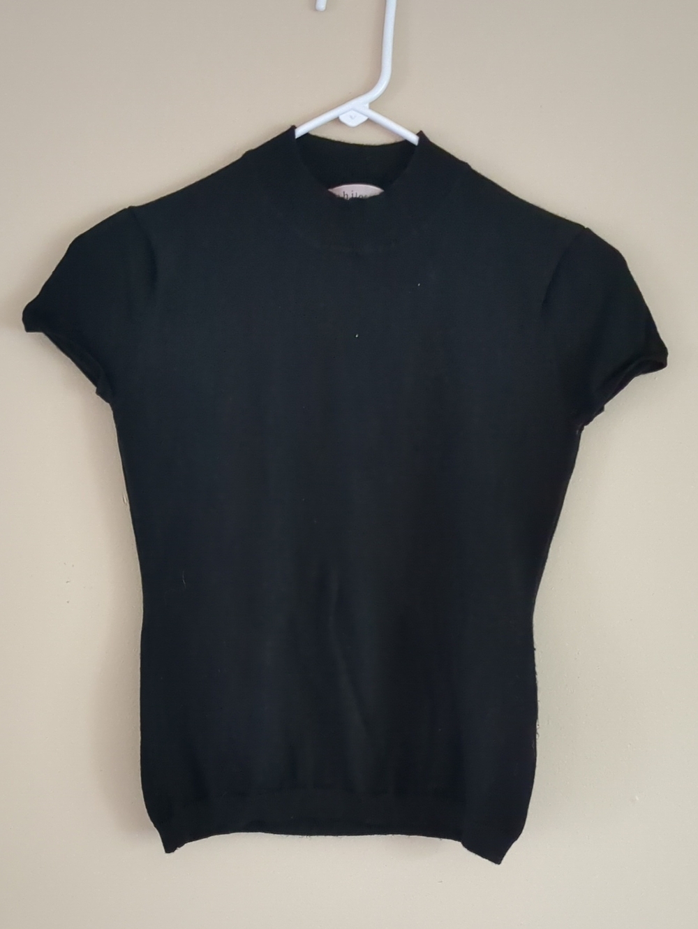XS Philosophy Black Short Sleeve Mockneck Sweater Top
